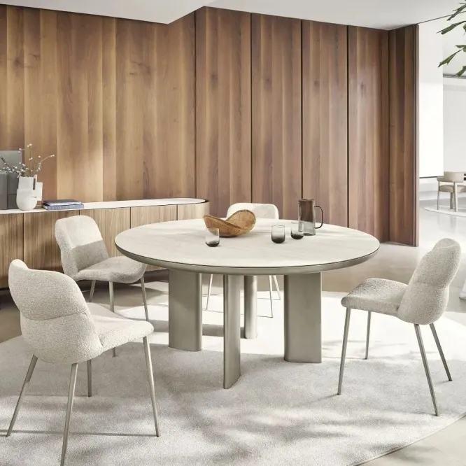 Stół Sandy 140 Cm White Travertino - Matt Pearl Beige Calligaris