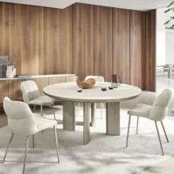 Stół Sandy 160 Cm White Travertino - Matt Pearl Beige Calligaris