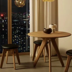 Stół Slab 90 Cm Naturalny Dębowy Tom Dixon