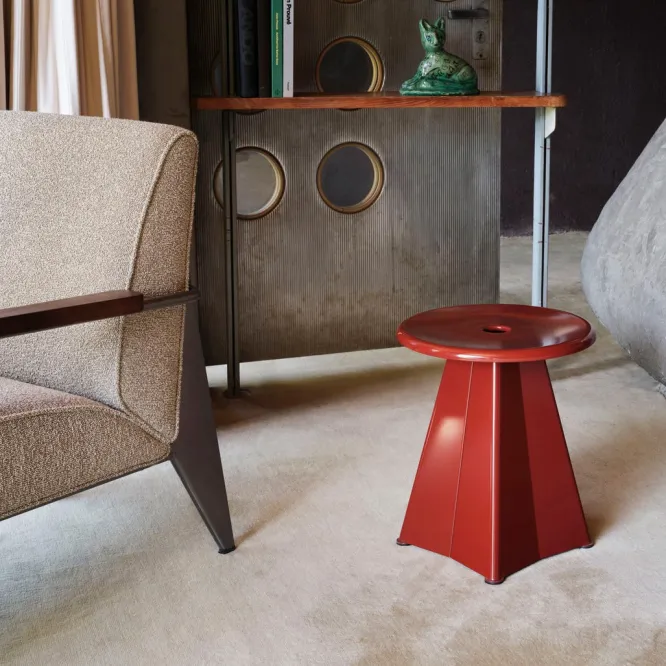 Taboret Metallique Czerwony Vitra