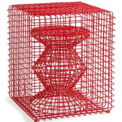 Taboret Zig Zag Wire Czerwony Pols Potten