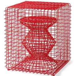 Taboret Zig Zag Wire Czerwony Pols Potten