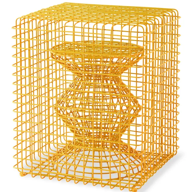 Taboret Zig Zag Wire Żółty Pols Potten