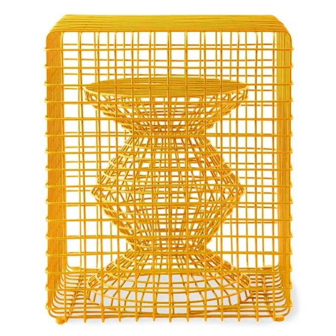 Taboret Zig Zag Wire Żółty Pols Potten