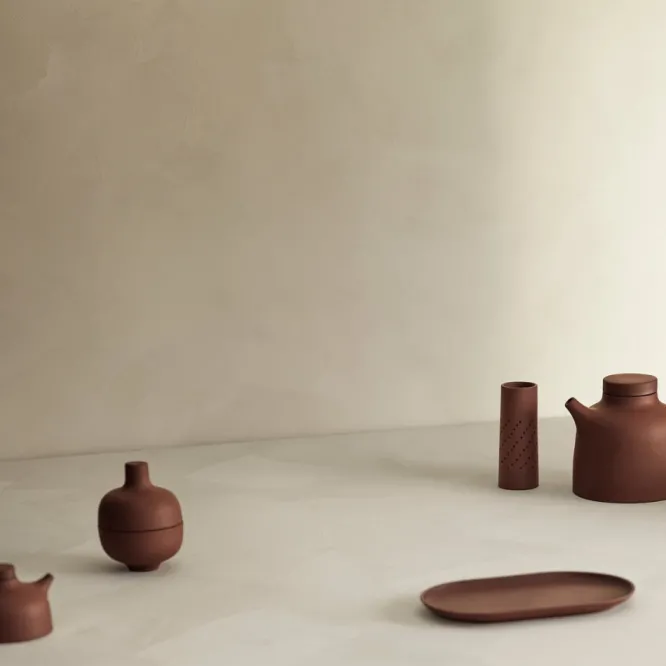 Talerz Do Serwowania Sand Secrets Czerwony Design House Stockholm