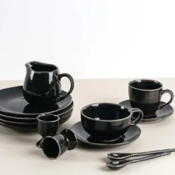 Talerz Obiadowy Nordic Coal Płaski 8 Szt. Broste Copenhagen