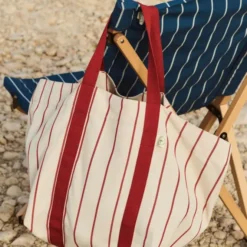 Torba Piknikowa Outdoor Market Czarna W Beżowe Pasy Hay