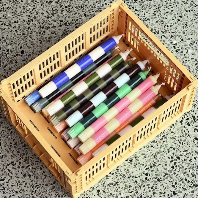 Świece Pattern Zielono-Bordowe 4 Szt. Hay