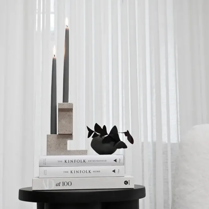 Świecznik Brick Low Limestone 101 Copenhagen