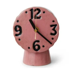 Zegar Ceramiczny Retro Różowy Hkliving