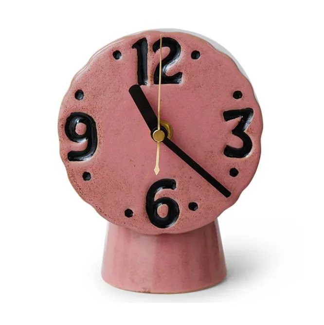Zegar Ceramiczny Retro Różowy Hkliving