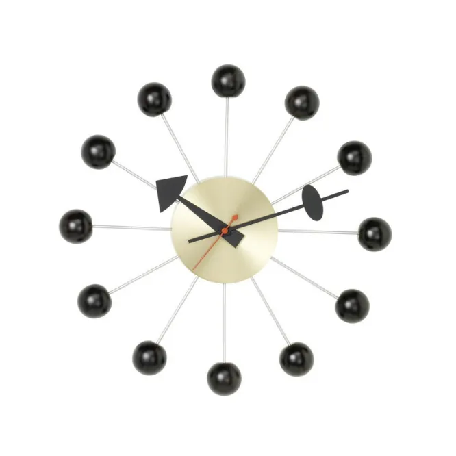 Zegar Ścienny Ball Clock Czarno-Mosiężny Vitra