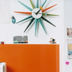 Zegar Ścienny Sunburst Czarno-Mosiężny Vitra