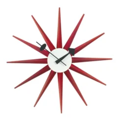 Zegar Ścienny Sunburst Czerwony Vitra