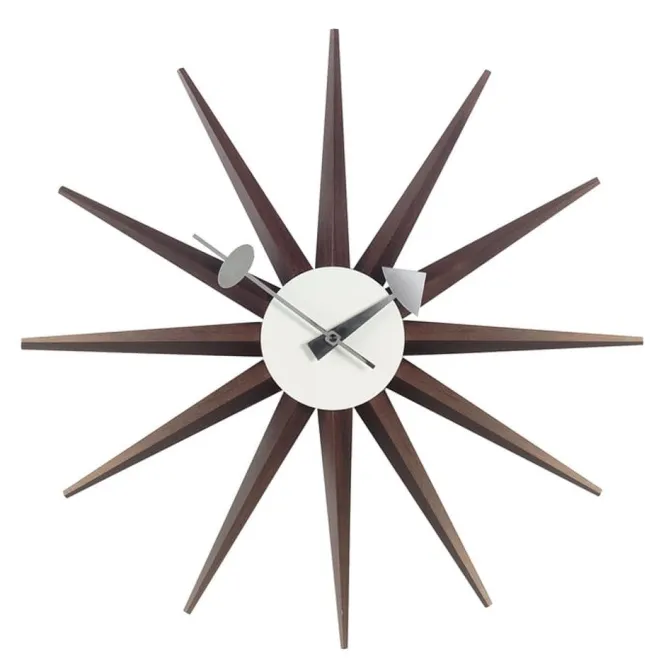 Zegar Ścienny Sunburst Orzech Vitra