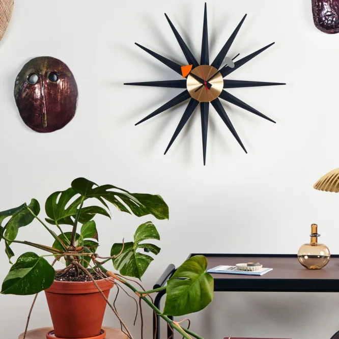 Zegar Ścienny Sunburst Orzech Vitra