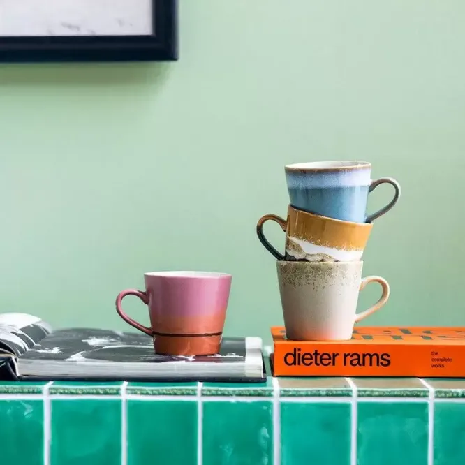 Zestaw 8 Ceramicznych Kubków Do Cappuccino 70S Burst Hkliving