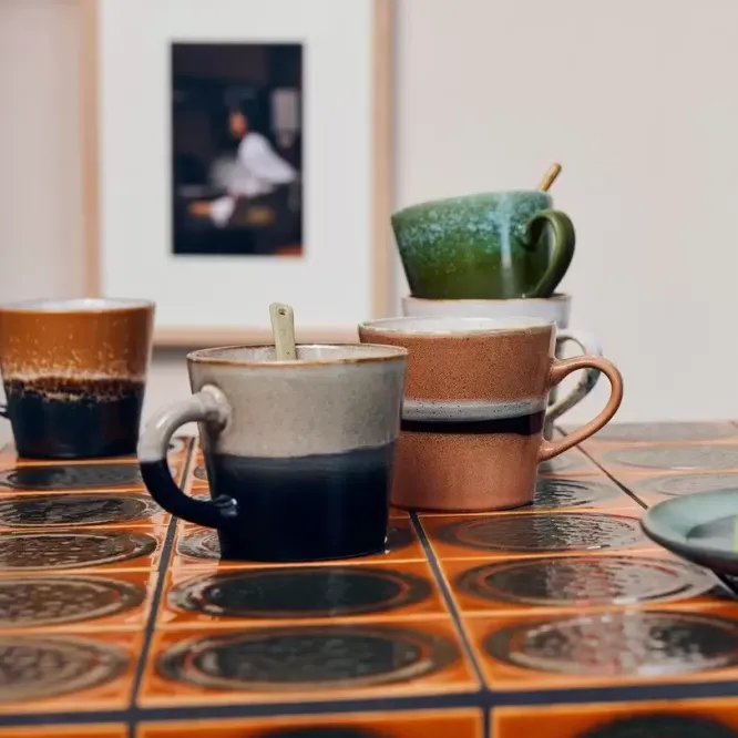 Zestaw 8 Ceramicznych Kubków Do Cappuccino 70S Burst Hkliving