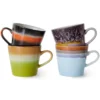 Zestaw 4 Ceramicznych Kubków Do Cappuccino 70S Solid Hkliving