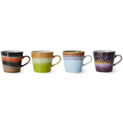 Zestaw 4 Ceramicznych Kubków Do Cappuccino 70S Solid Hkliving