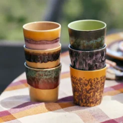 Zestaw 6 Ceramicznych Kubków Do Kawy 70S Valley Hkliving