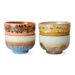 Zestaw 4 Ceramicznych Misek Do Makaronu 70S Seabreeze Hkliving