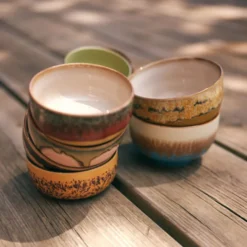 Zestaw 4 Ceramicznych Misek Do Makaronu 70S Seabreeze Hkliving