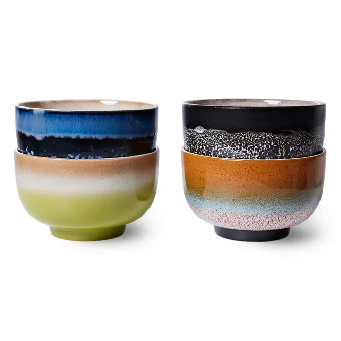 Zestaw 4 Ceramicznych Misek 70S Groovy Hkliving