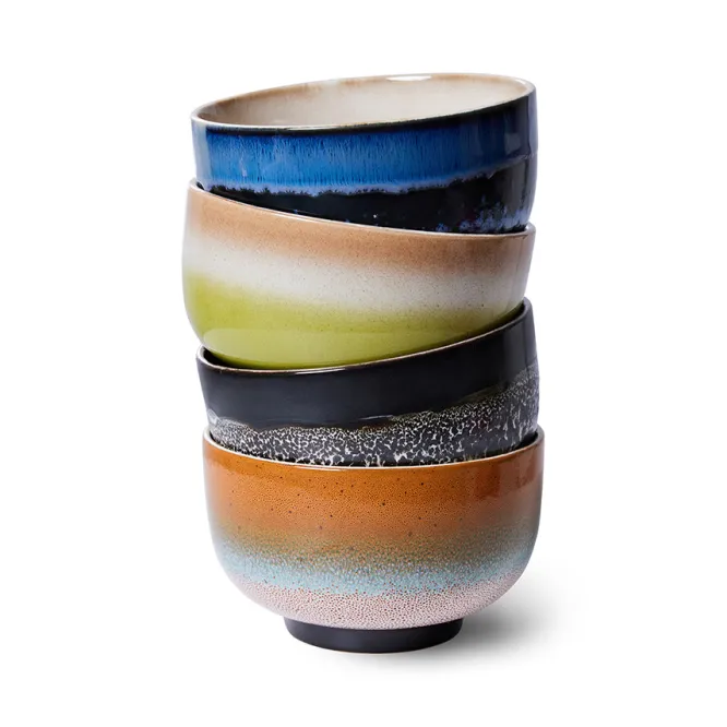 Zestaw 4 Ceramicznych Misek 70S Groovy Hkliving