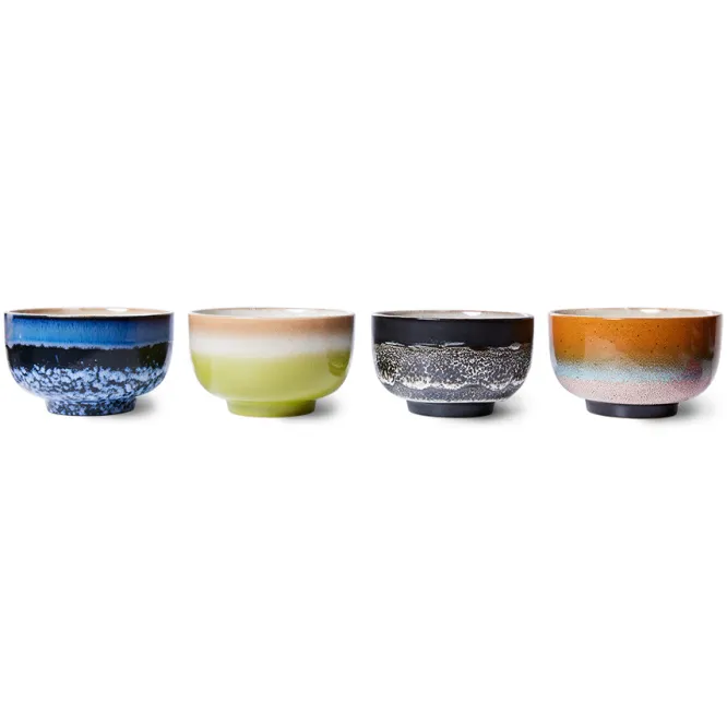 Zestaw 4 Ceramicznych Misek 70S Groovy Hkliving