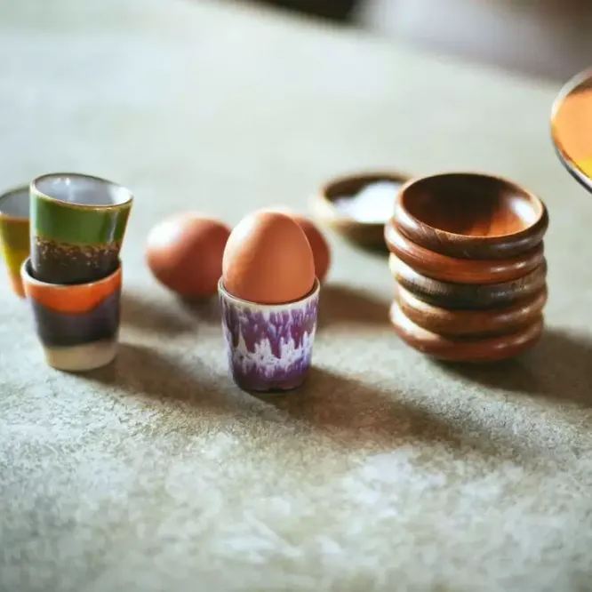 Zestaw 4 Ceramicznych Podstawek Do Jajek 70S Granite Hkliving