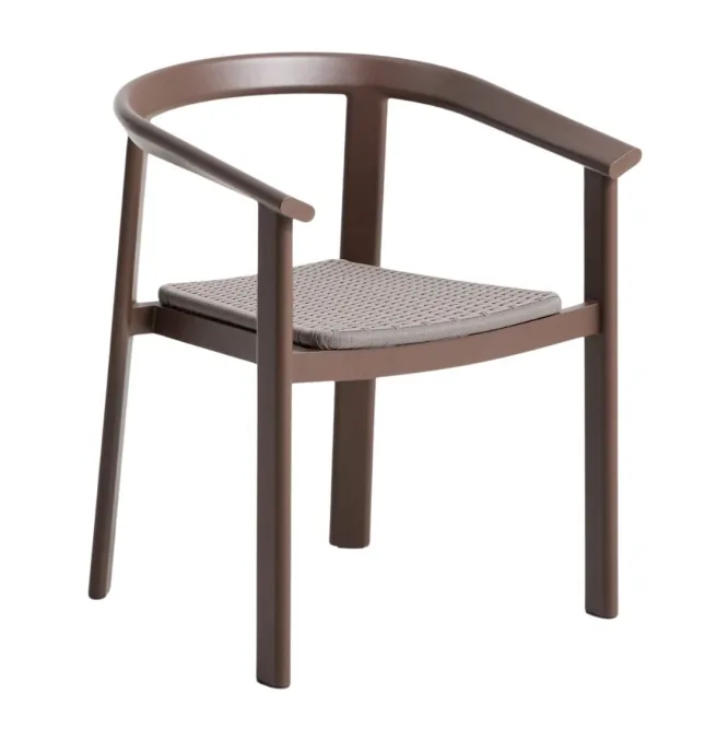 Zestaw Ogrodowy Erice Stół 120 Cm + 4 Krzesła Brązowy Kave Home