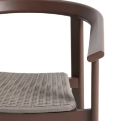 Zestaw Ogrodowy Erice Stół 120 Cm + 4 Krzesła Brązowy Kave Home