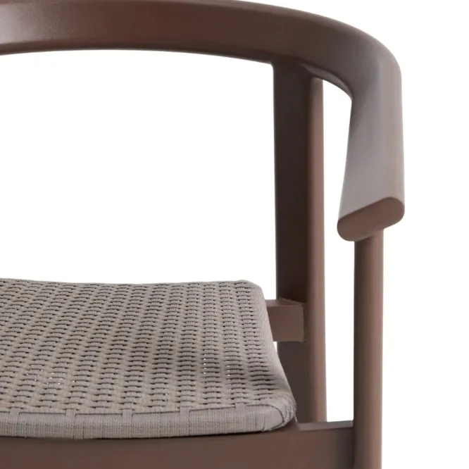 Zestaw Ogrodowy Erice Stół 120 Cm + 4 Krzesła Brązowy Kave Home
