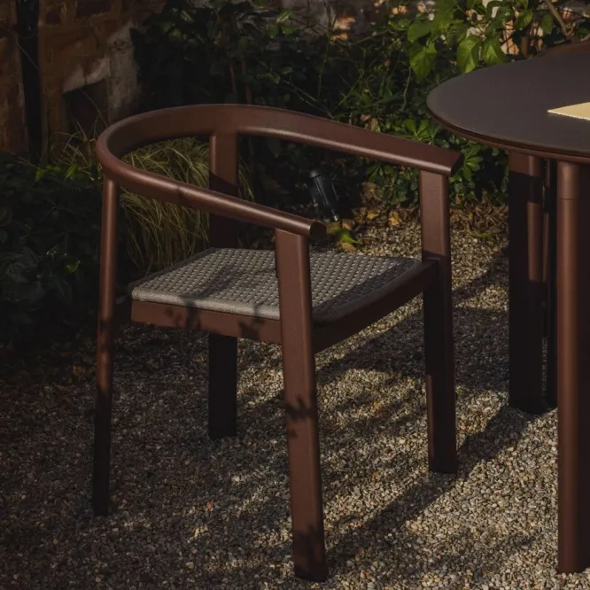 Zestaw Ogrodowy Erice Stół 230 Cm + 6 Krzeseł Brązowy Kave Home