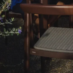 Zestaw Ogrodowy Erice Stół 230 Cm + 6 Krzeseł Brązowy Kave Home