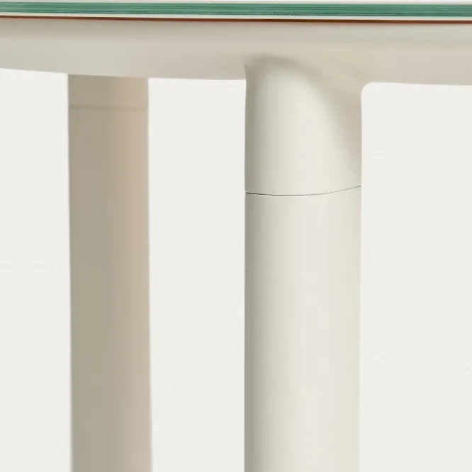 Zestaw Ogrodowy Erice Stół 230 Cm + 6 Krzeseł Beżowy Kave Home