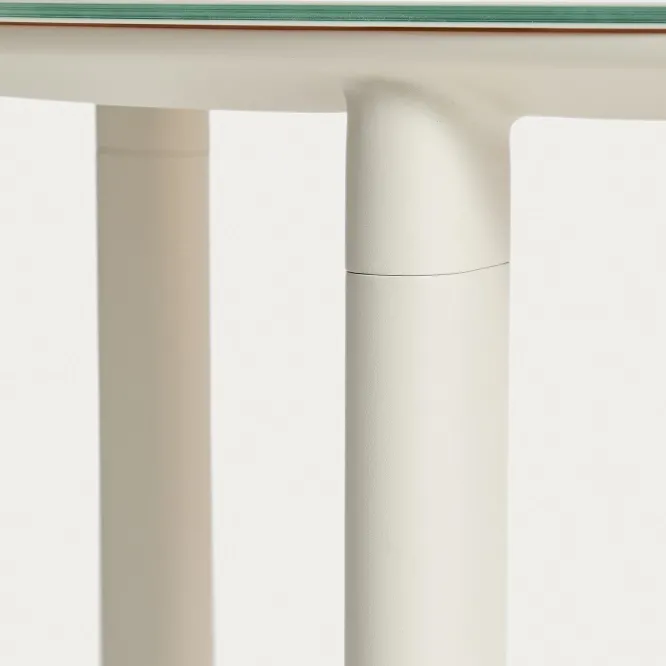 Zestaw Ogrodowy Erice Stół 120 Cm + 4 Krzesła Beżowy Kave Home