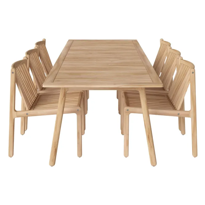 Zestaw Ogrodowy Patio Stół 220 Cm + 6 Krzeseł Bolia